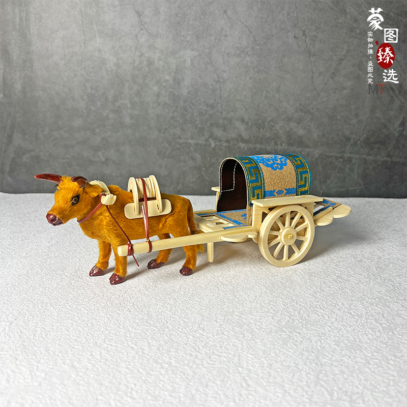 蒙古族特色工艺品摆件仿真小勒勒车牛拉车草原特色纪念品装饰礼品