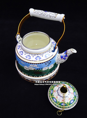 内蒙古特色餐具搪瓷壶蒙餐奶茶壶八宝酥油茶壶烧水壶回礼饭店专用