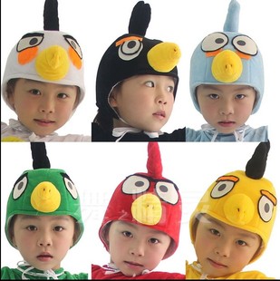 动物小鸟头饰幼儿园演出帽子儿童成人表演帽子舞蹈绿猪愤怒的头套