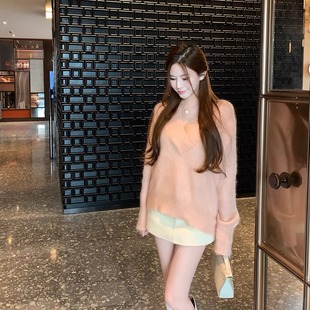 V领毛衣女设计感针织上衣 韩系欧尼新款 Reneewen 温柔自带滤镜