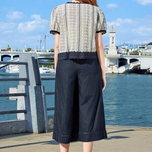 宽松泡泡袖 卡米兰法式 女上衣2025新款 衬衫 衬衣夏 复古印花拼接短袖