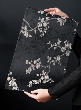 国风茶席轻奢中式织锦缎玫瑰海棠茶旗茶杯垫隔热垫茶道茶垫茶台布