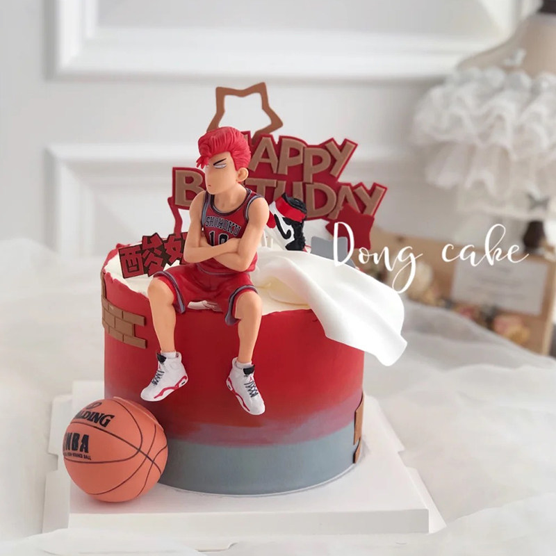 灌篮高手篮球主题蛋糕摆件樱木花道流川枫生日派对装扮手办公仔