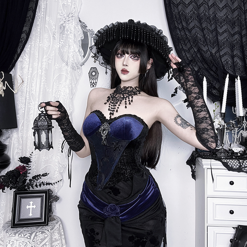 万圣节蕾丝抹胸女亚文化性感辣妹