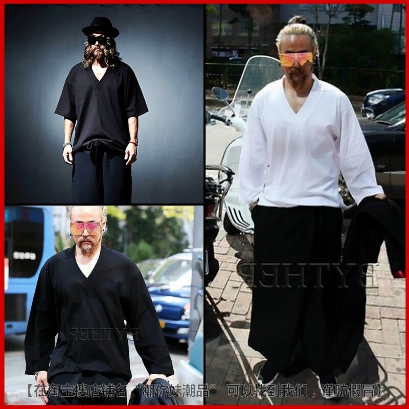 T恤上衣服装休闲日系复古日本武士和服汉服潮男装发型师夏装夏季