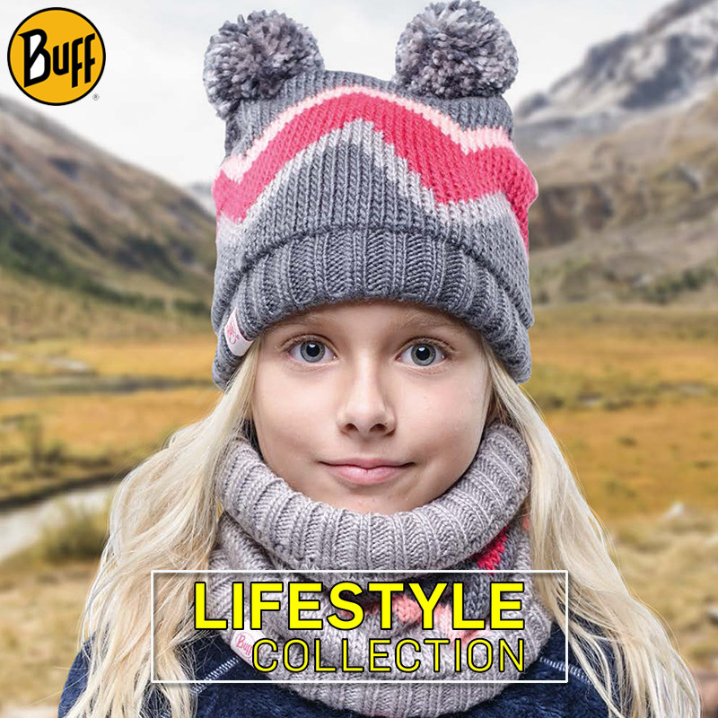 西班牙BUFF儿童秋冬针织抓绒帽户外围脖保暖透气防风面罩滑雪帽