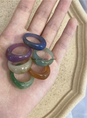 云岛有羊简约通勤百搭彩色食指戒