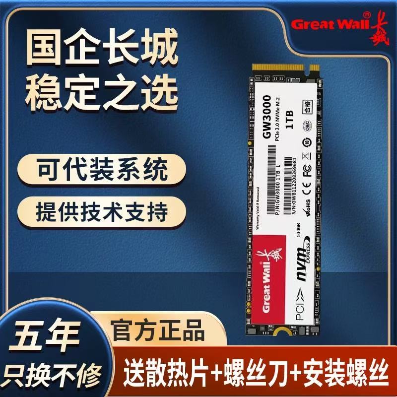 长城 m2固态 1TB硬盘 512G高速NVME台式机2TBSSD笔记本PCIE3.0