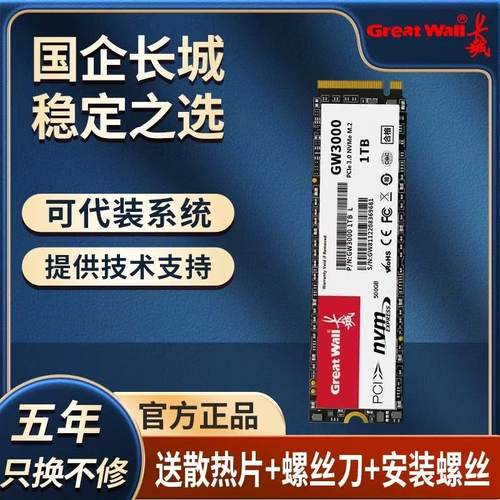 长城 m2固态 1TB硬盘 512G高速NVME台式机2TBSSD笔记本PCIE3.0