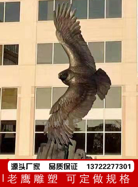 铜雕老鹰动物雕塑 户外景观摆放铸铜鸟类飞翔老鹰雄鹰展翅雕塑定