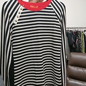 s码 2025年秋季 105 条纹长袖 T恤女宽松圆领套头打底衫 新款 女装