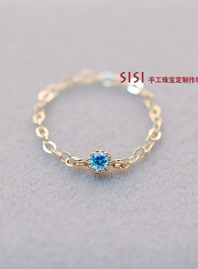 原创手作美国进口14k锆钻链条