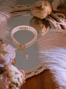 天然珍珠手链女小粒夏时尚个性