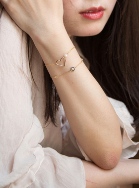 diy原创小心心日系珍珠手链