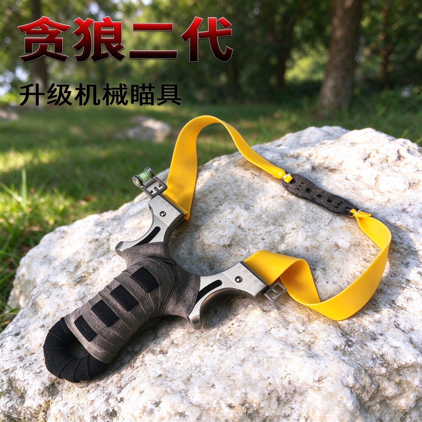 竞技高精度不锈钢扁皮筋弹弓