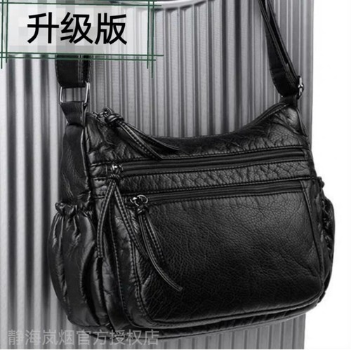 软皮女包斜挎2025新款女士包包时尚单肩包妈妈包中年女包水洗皮