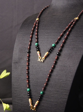 原创天然小叶紫檀节节高佛牌链子