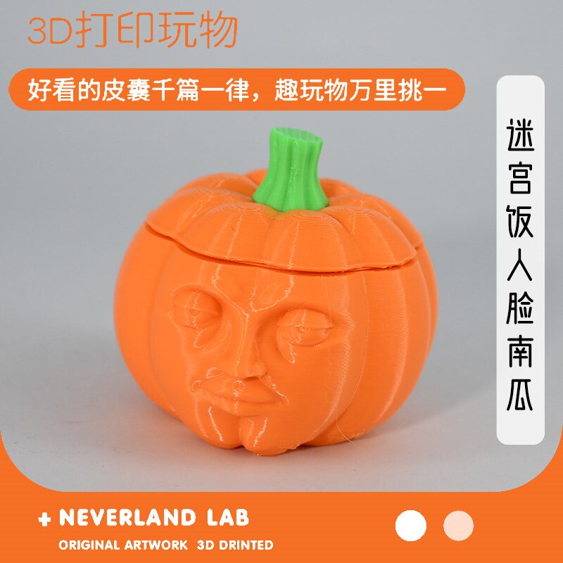 3D打印迷宫饭人脸南瓜礼物摆件装饰布景环保塑料儿童玩具益智人物
