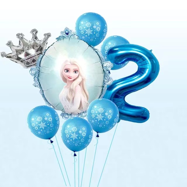 冰雪奇缘派对装饰儿童生日气球