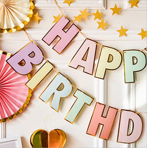儿童生日派对横幅彩旗