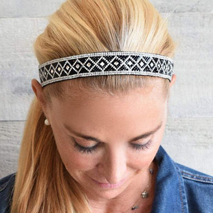 普拉提发带Sweaty 女珠片复古纯手工头止汗带头箍发箍发饰 Bands