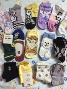 处理库存外贸日单卡通袜子可爱卡通短袜女袜船袜女生袜子