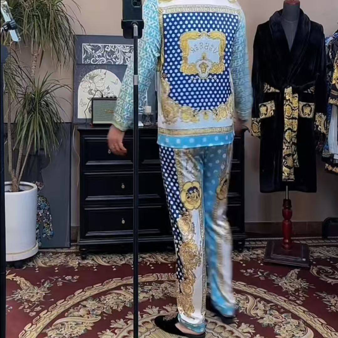 巴洛克风精致百搭长裤长袖高级感洋气情侣同款户外居家可穿大方