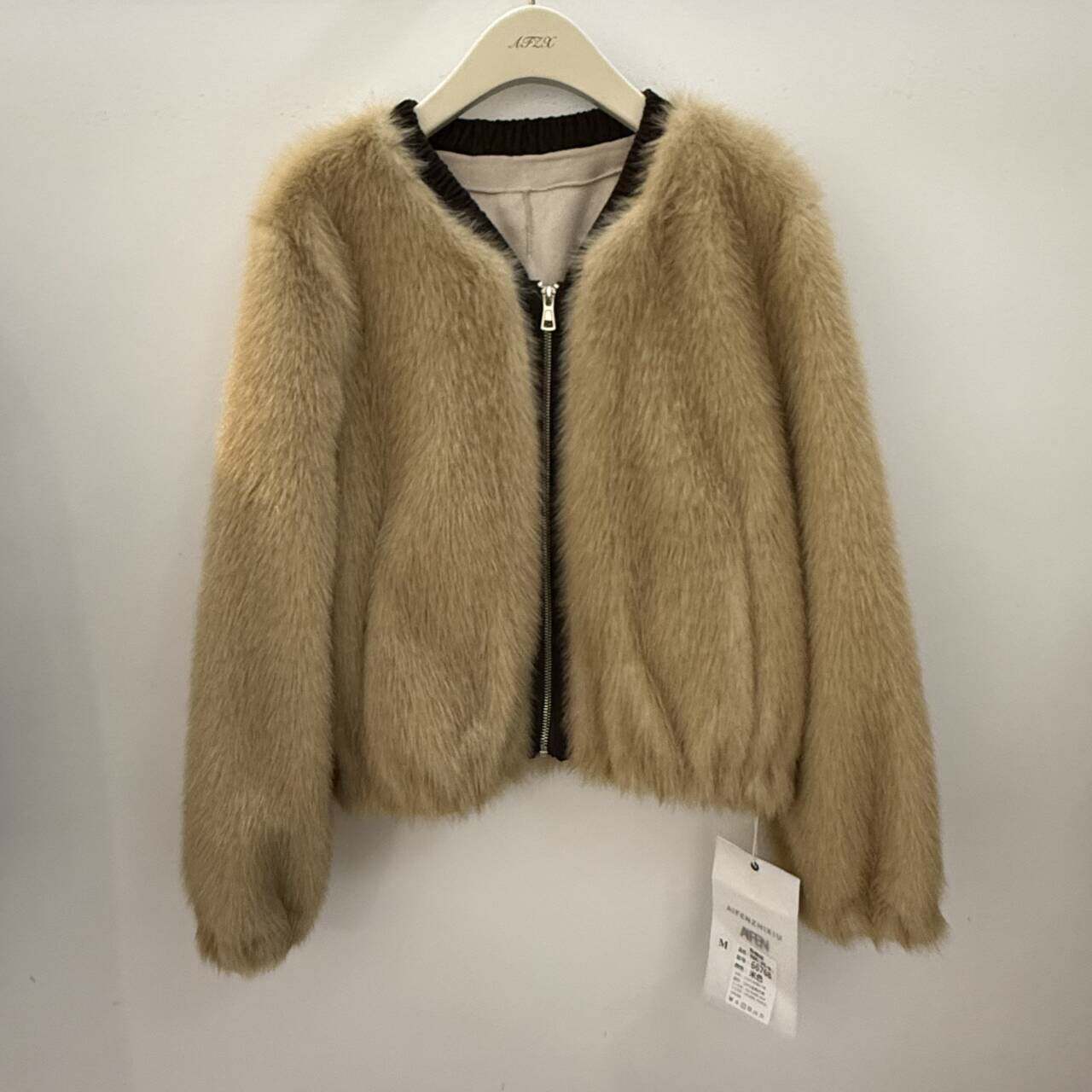 短款皮草外套女仿水貂绒皮毛一体时尚百搭减龄上衣新面料双色毛毛