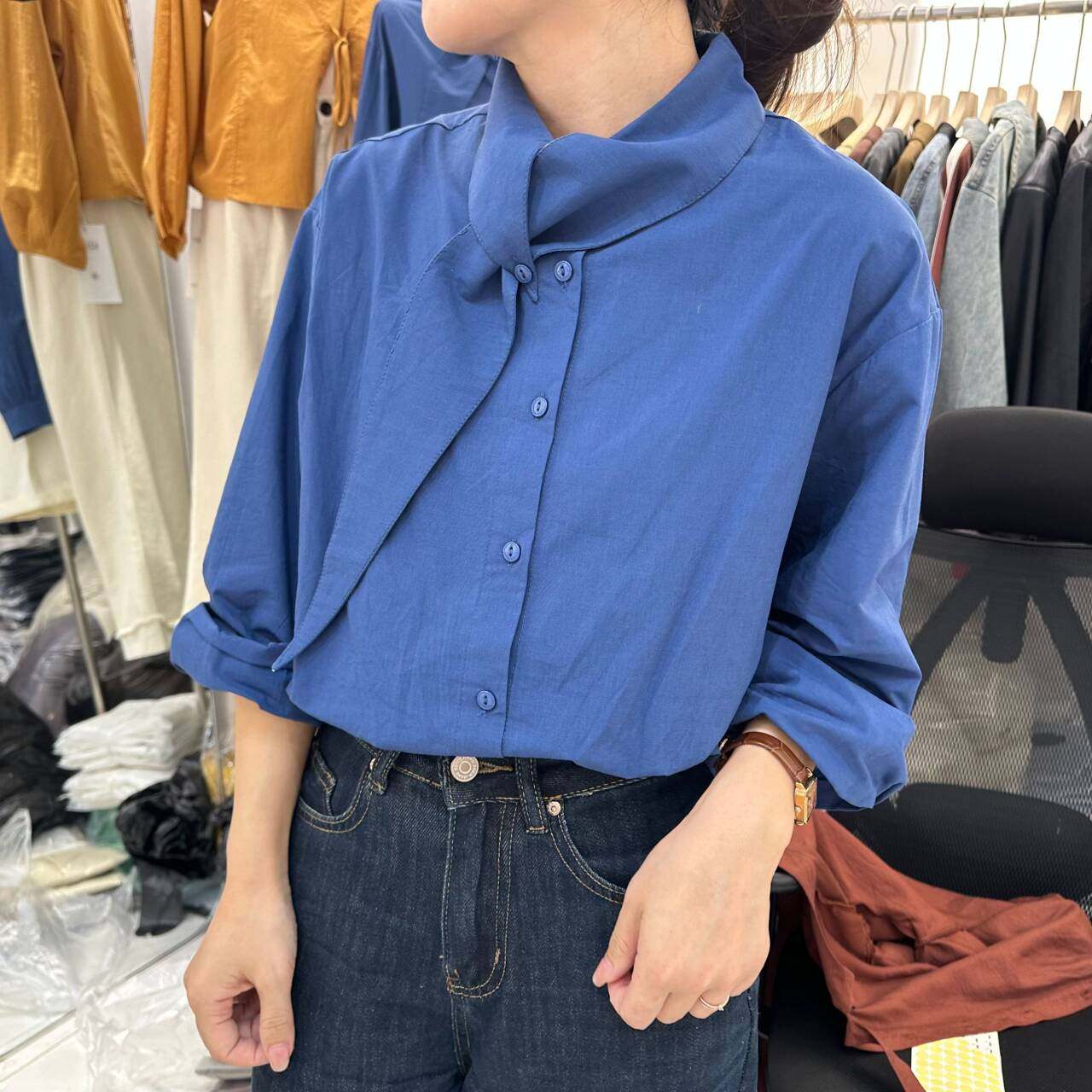 2024春季新款甜美系领结衬衫