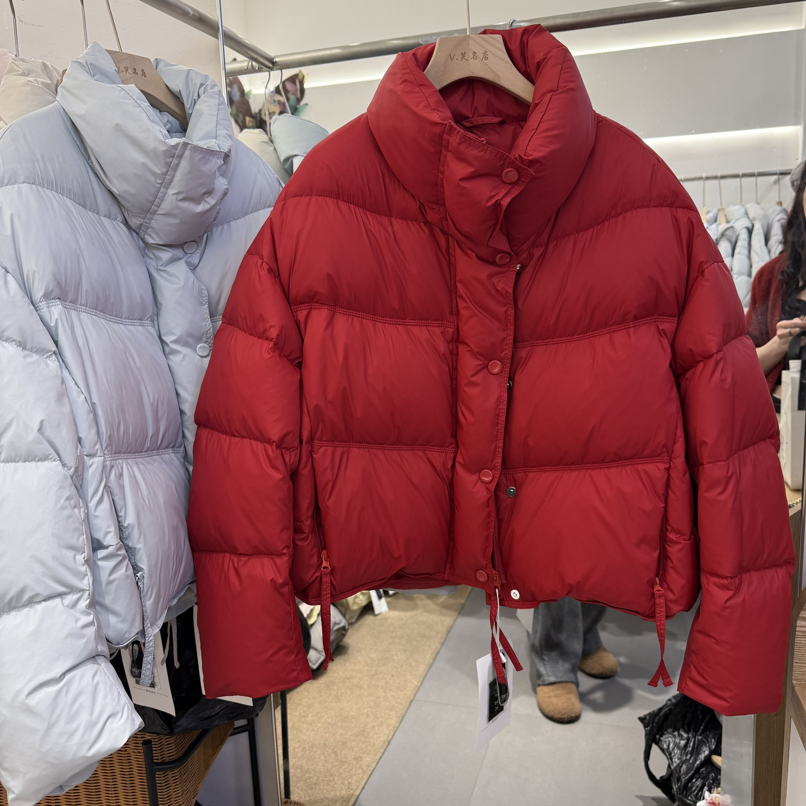 商场同款2025冬90白鸭绒短款立领羽绒服女加厚面包服减龄宽松外套