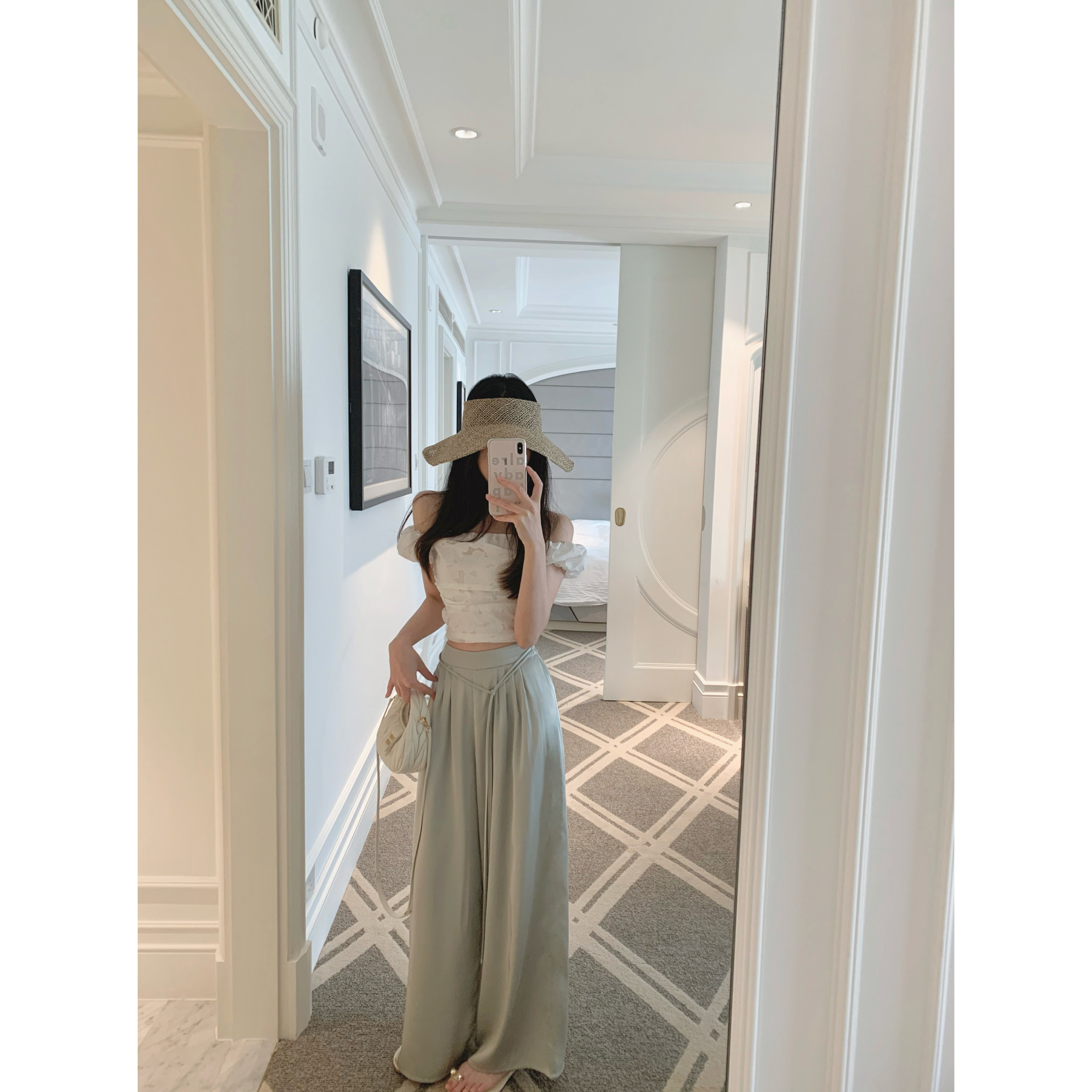 YYSTUFF/Floraison舒适区 仿醋酸裙裤女春夏垂感薄款休闲长裤