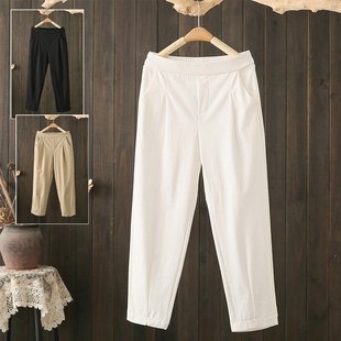 哈伦裤 八分裤 萝卜九分裤 夏季 宽松女裤 200斤小个子薄款 休闲裤 大码