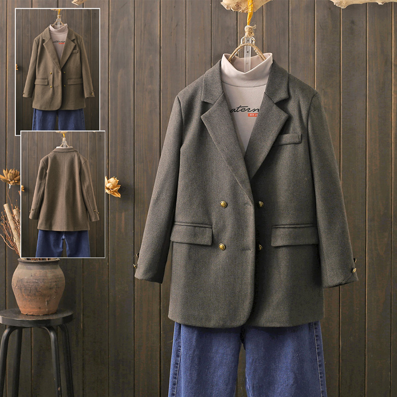 秋冬大码200斤中长款西装外套