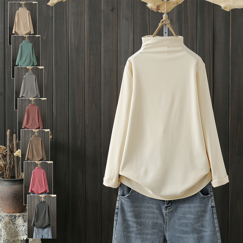 糖果色秋冬大码发热德绒打底衫