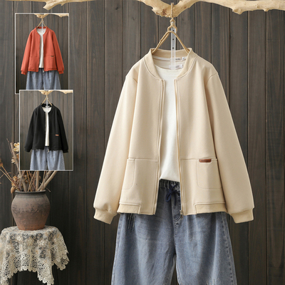 秋季大码女士工装运动休闲外套