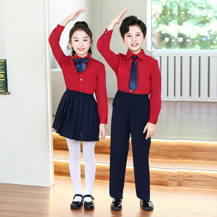 元旦儿童大合唱演出服小学生运动会服毕业班服诗歌朗诵表演服男女