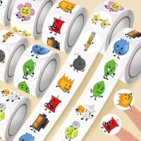 objectshow Item Show Cartoon animation Children's roll stickers BFDI peripheral stickers Mobile phone water Cup decoration thumbnail 3
