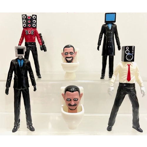 Туалет, монитор, игрушка, фигурка, файтинговая камера видеонаблюдения, кукла