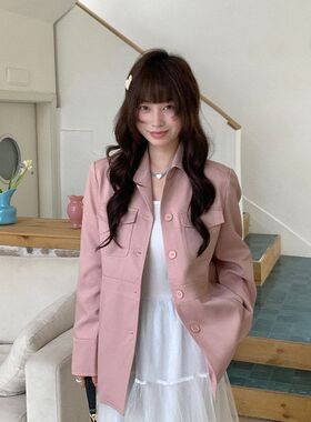 you think 2026春季新款翻领韩系长袖设计感开衫休闲外套女31143