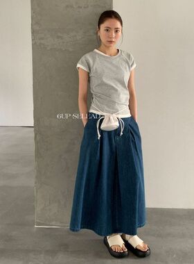 6UP 2026春夏韩系水洗牛仔半身裙百搭显瘦2026广州13行新款60233