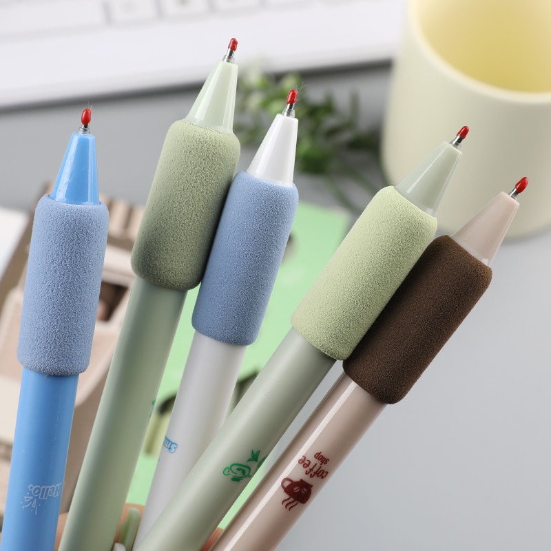 超软欧包中性笔按动st笔尖软握刷题笔高颜值初中生好用黑色水笔