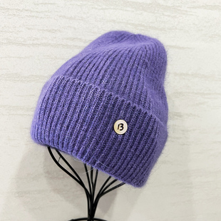 韩系纯色软糯甜美百搭毛线帽子女保暖防寒秋冬高级青年针织套头帽