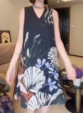 连衣裙女海边度假显瘦气质A字