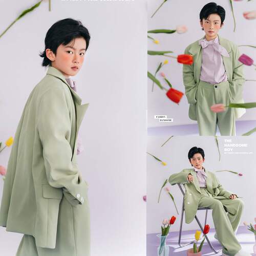 儿童摄影主题服装大男孩拍照衣服2026年潮童写真拍摄服饰影楼新款