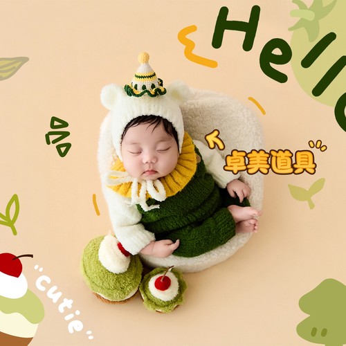 新生儿摄影服装满月婴儿蛋糕道具影楼初生宝宝主题月子照拍摄衣服