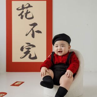 儿童摄影服装过年啦百天周岁男宝女宝拍照服装影楼新年蛇年道具