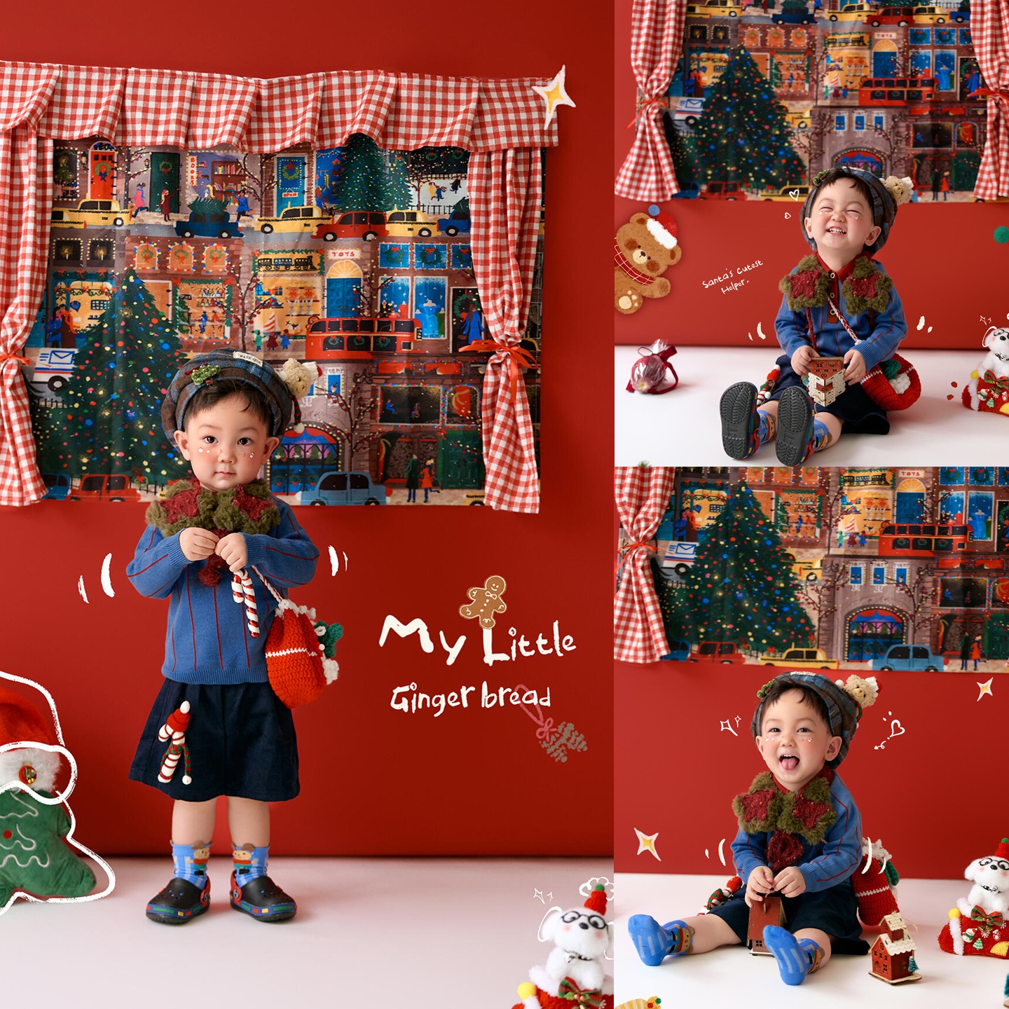 KD道具圣诞节儿童摄影服装3-6岁潮童拍照衣服影楼男孩拍摄主题