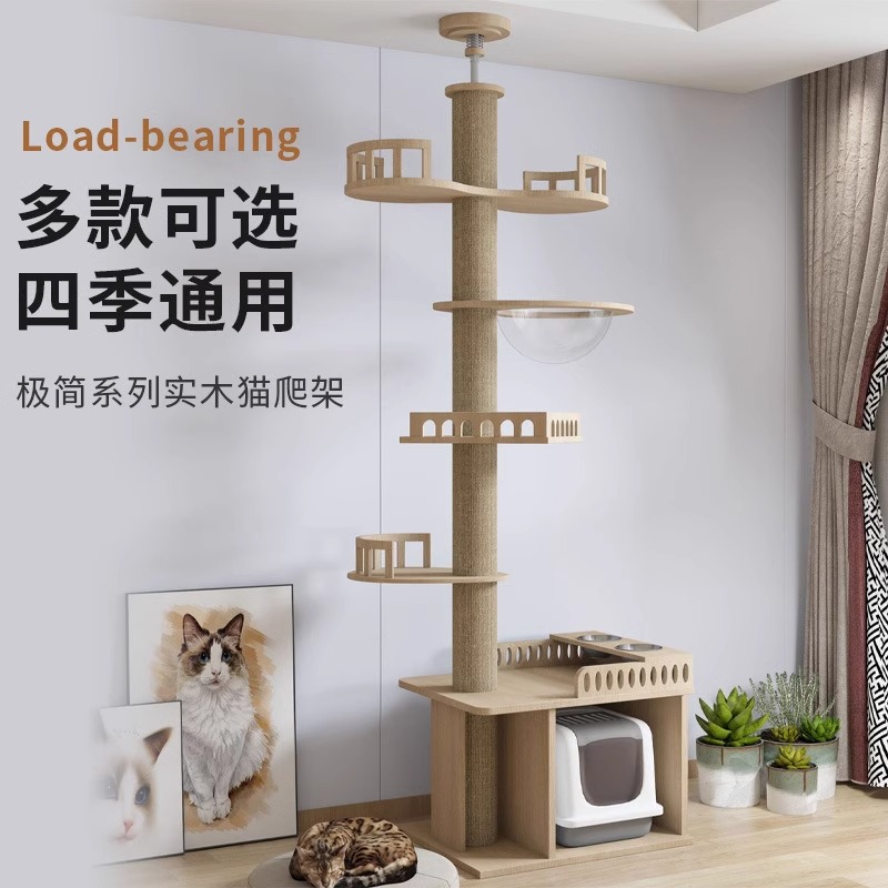 顶天立地通天柱猫爬架猫窝一体四季通用小户型不占地家用猫咪玩具