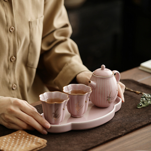 汝窑茶具套装便携旅行送长辈朋友父母亲老师生日乔迁定制伴手礼