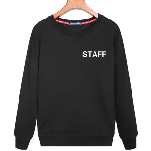 定制工作人员STAFF文字英文印花卫衣会场工作人员团队衣服外套